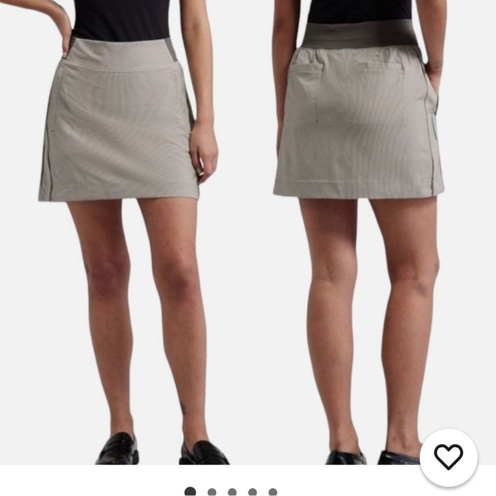 NEW Athleta Brooklyn Textured Pull On Skort Gray Stripe Size Size 18 Asthelesure